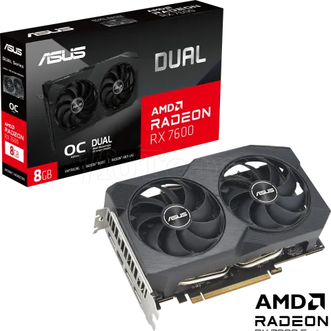 Photo de Carte Graphique AMD Asus Radeon RX 7600 Dual V2 OC 8Go