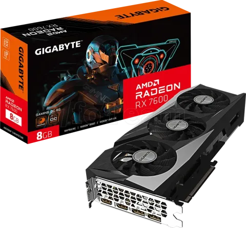 Photo de Carte Graphique AMD Gigabyte Radeon RX7600 Gaming OC 8Go