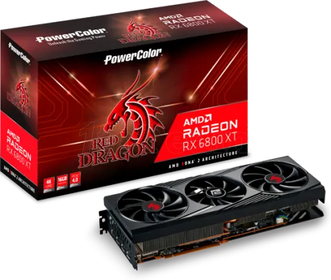 Photo de Carte Graphique AMD PowerColor Radeon RX 6800 XT Red Dragon 16Go