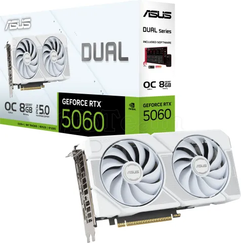 Photo de Carte Graphique Asus GeForce RTX 5060 Dual OC White 8Go