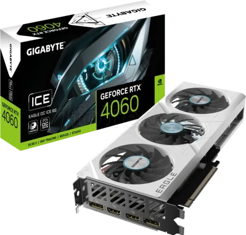 Photo de Carte Graphique Nvidia Gigabyte GeForce RTX 4060 Eagle Ice OC 8Go