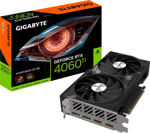 Photo de Carte Graphique Nvidia Gigabyte GeForce RTX 4060 Ti Windforce OC 8Go