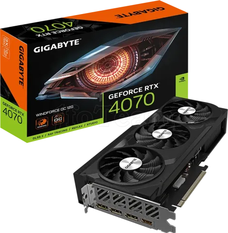 Photo de Carte Graphique Nvidia Gigabyte GeForce RTX 4070 Windforce OC 12Go