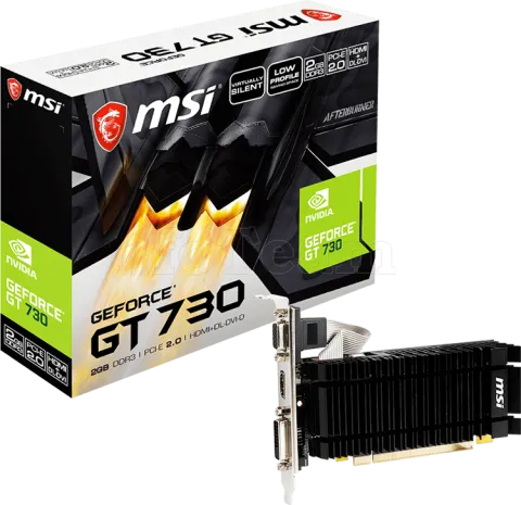 Photo de Carte Graphique Nvidia MSI GeForce GT730K 2GD3H LPV1 2Go DDR3 Low Profile Mini ITX