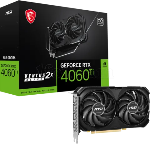 Photo de Carte Graphique Nvidia MSI GeForce RTX 4060 Ti Ventus 2X Black OC 8Go