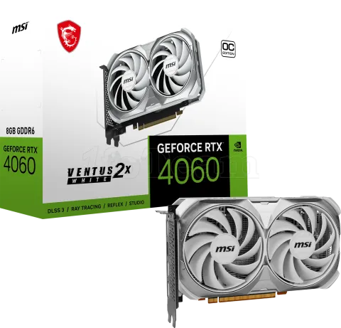 Photo de Carte Graphique Nvidia MSI GeForce RTX 4060 Ventus 2X White OC 8Go