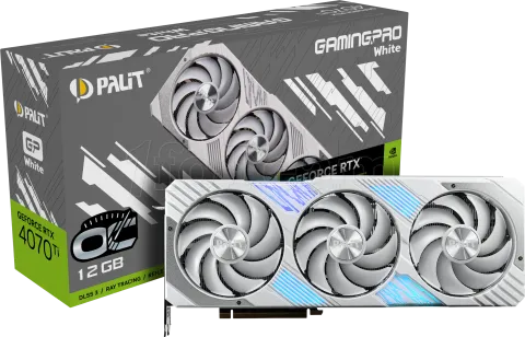 Photo de Carte Graphique Nvidia Palit GeForce RTX 4070 Ti GamingPro White OC 12Go