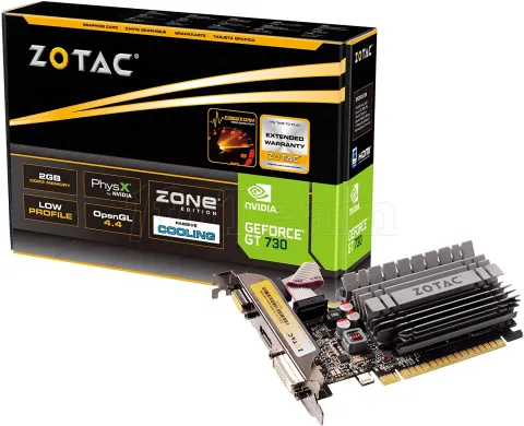 Photo de Carte Graphique Nvidia Zotac GeForce GT730 Zone Edition 2Go DDR3 Low Profile Passive