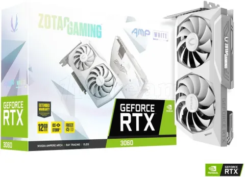 Photo de Carte Graphique Nvidia Zotac GeForce RTX 3060 Amp White Edition 12Go (Blanc)