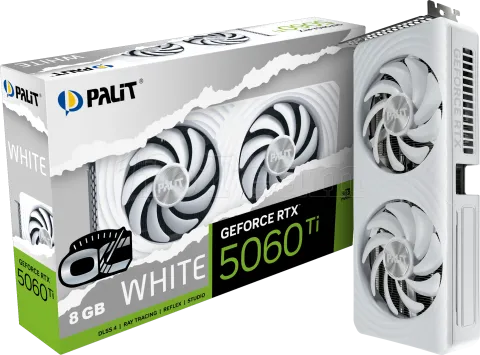 Photo de Carte Graphique Palit GeForce RTX 5060 Ti White OC 8Go