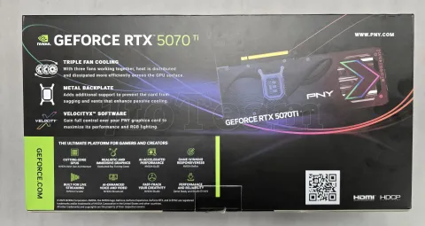 Photo de Carte Graphique PNY GeForce RTX 5070 Ti Epic-X Triple Fan OC Plus - S/N M525036134 - ID 222253