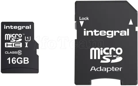Photo de Carte mémoire Micro SD avec adaptateur Integral UltimaPro - 16Go