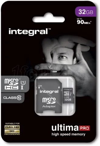 Photo de Carte mémoire Micro SD avec adaptateur Integral UltimaPro - 32Go