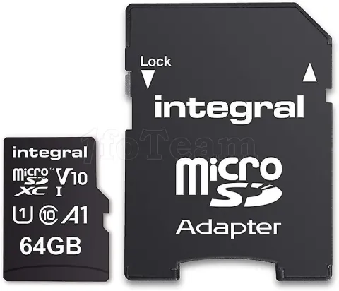 Photo de Carte mémoire Micro SD avec adaptateur Integral UltimaPro - 64Go