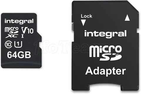 Photo de Carte mémoire Micro SD avec adaptateur Integral UltimaPro A1 Tablettes/Smartphones - 64Go