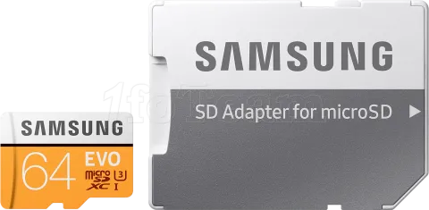 Photo de Carte mémoire Micro SD avec adaptateur Samsung Evo - 64Go