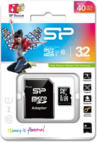 Photo de Carte mémoire Micro SD avec adaptateur Silicon Power - 32Go