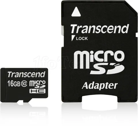 Photo de Carte mémoire Micro SD avec adaptateur Transcend Premium - 16Go