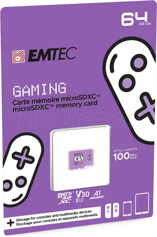 Photo de Carte mémoire Micro SD Emtec Gaming - 64Go