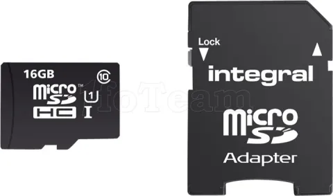 Photo de Carte mémoire Micro SD Integral UltimaPro 16 Go Class 10 + adaptateur USB (90Mo/s)