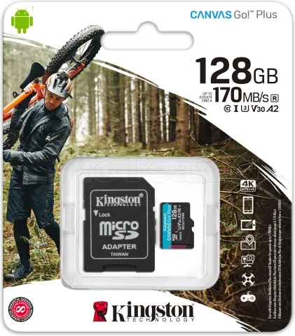 Photo de Carte mémoire Micro SD Kingston Canvas Go! Plus - 128Go