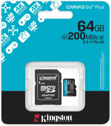Photo de Carte mémoire Micro SD Kingston Canvas Go! Plus - 64Go
