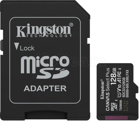 Photo de Carte mémoire Micro SD Kingston Canvas Select Plus Gen3 - 128Go