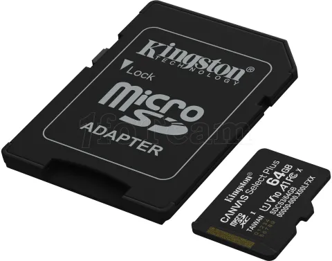 Photo de Carte mémoire Micro SD Kingston Canvas Select Plus Gen3 - 64Go