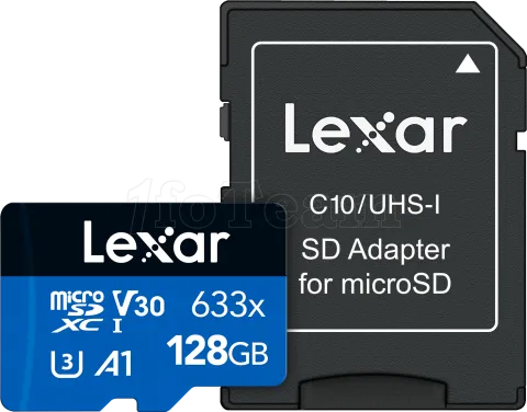 Photo de Carte mémoire Micro SD Lexar 633x - 128Go avec adaptateur