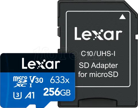 Photo de Carte mémoire Micro SD Lexar 633x - 256Go avec adaptateur