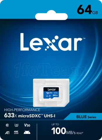 Photo de Carte mémoire Micro SD Lexar 633x - 64Go