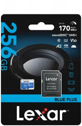 Photo de Carte mémoire Micro SD Lexar Blue PLus - 256Go