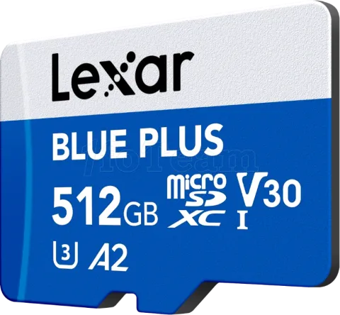 Photo de Carte mémoire Micro SD Lexar Blue PLus - 512Go