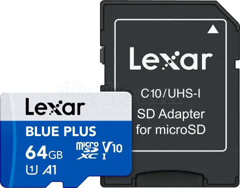 Photo de Carte mémoire Micro SD Lexar Blue Plus - 64Go