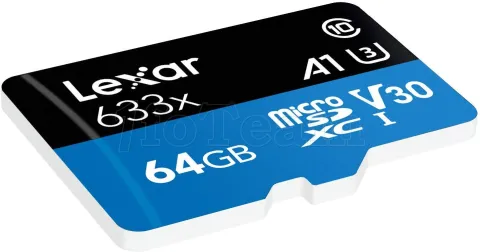 Photo de Carte mémoire Micro-SD Lexar High Performance 64Go SDXC Class 10 avec adaptateur