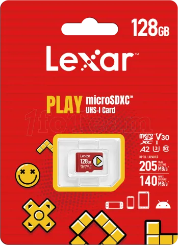 Photo de Carte mémoire Micro SD Lexar Play - 128Go