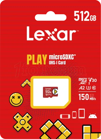 Photo de Carte mémoire Micro SD Lexar Play V1 - 512Go