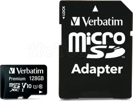 Photo de Carte mémoire Micro SD Verbatim Premium - 128Go avec adaptateur