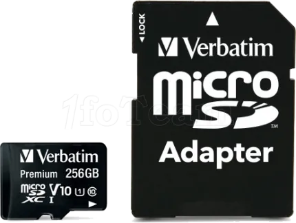 Photo de Carte mémoire Micro SD Verbatim Premium - 256Go avec adaptateur