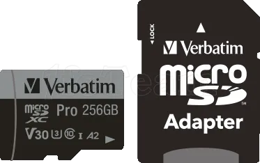 Photo de Carte mémoire Micro SD Verbatim Pro U3 - 256Go avec adaptateur