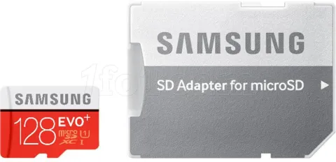 Photo de Carte mémoire Micro Secure Digital (Micro SD) Samsung 128Go EVO+ SDXC Class10 + adaptateur