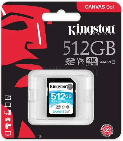 Photo de Carte mémoire SD Kingston Canvas Go! - 512Go