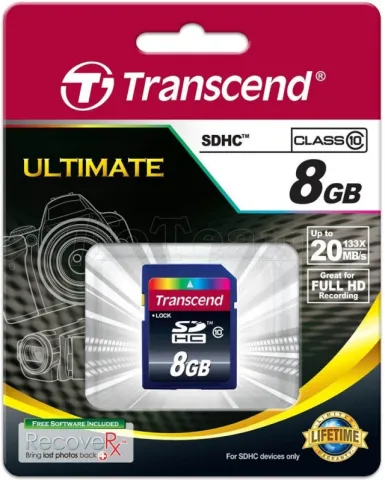 Photo de Carte mémoire SD Transcend Ultimate - 8Go