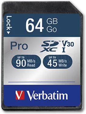 Photo de Carte mémoire SD Verbatim Pro U3 - 64Go