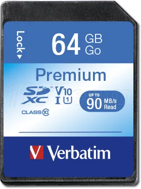 Photo de Carte mémoire SD Verbatim U1 Premium - 64Go