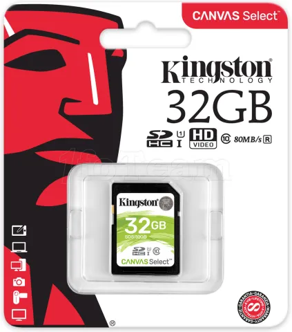 Photo de Carte mémoire Secure Digital (SD) Kingston Canvas Select 32 Go SDHC Class 10