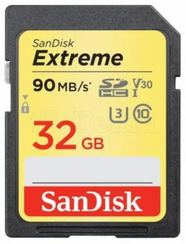 Photo de Carte mémoire Secure Digital (SD) Sandisk Extreme 32Go Classe 10