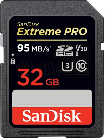 Photo de Carte mémoire Secure Digital (SD) Sandisk Extreme Pro 32Go SDHC