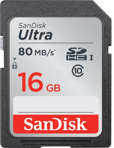 Photo de Carte mémoire Secure Digital (SD) Sandisk Ultra SDHC 16Go Classe 10