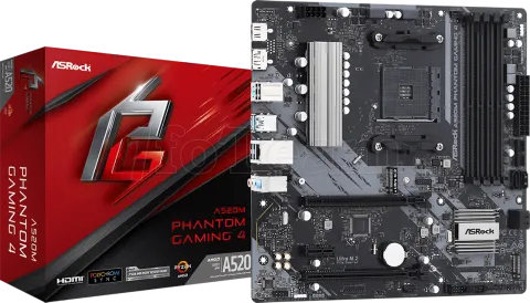 Photo de Carte Mère ASRock A520M Phantom Gaming 4 (AM4) Micro-ATX